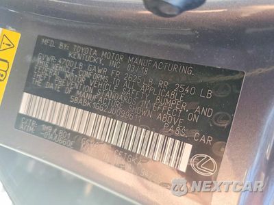 Zdjęcie 12 z 12 samochodu: 2018 LEXUS ES 350 VIN:58ABK1GG2JU099611 - miniatura