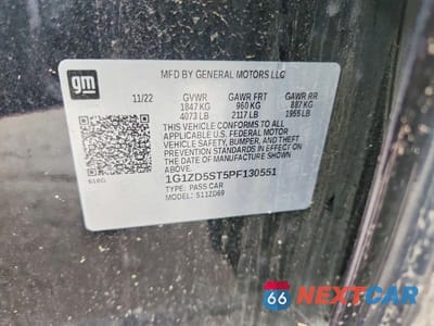 Zdjęcie 13 z 13 samochodu: 2023 CHEVROLET MALIBU LT VIN:1G1ZD5ST5PF130551 - miniatura