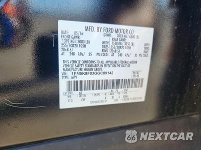 Zdjęcie 13 z 13 samochodu: 2016 FORD EXPLORER LIMITED VIN:1FM5K8F83GGC89142 - miniatura