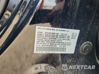 Zdjęcie 13 z 13 samochodu: 2019 HONDA PILOT EXL VIN:5FNYF5H56KB015203 - miniatura