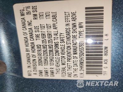 Zdjęcie 14 z 14 samochodu: 2016 HONDA CR-V EXL VIN:2HKRM3H75GH557921 - miniatura