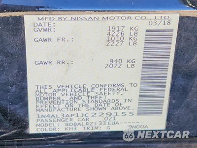 Zdjęcie 12 z 12 samochodu: 2018 NISSAN ALTIMA 2.5 SL VIN:1N4AL3AP1JC229155 - miniatura