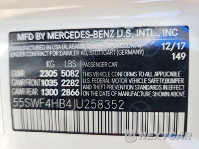 Zdjęcie 13 z 13 samochodu: 2018 MERCEDES-BENZ C 350E VIN:55SWF4HB4JU258352 - miniatura