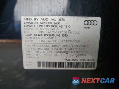 Zdjęcie 13 z 13 samochodu: 2017 AUDI Q5 PREMIUM PLUS VIN:WA1M2AFP6HA037530 - miniatura