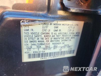 Zdjęcie 12 z 12 samochodu: 2008 NISSAN ALTIMA 2.5 VIN:1N4AL21E88N453143 - miniatura