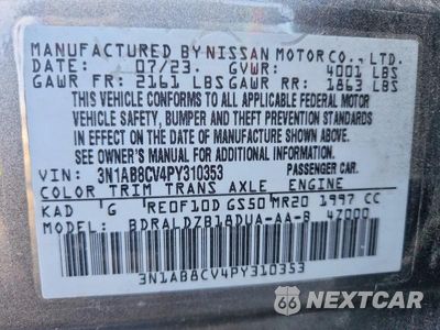 Zdjęcie 12 z 12 samochodu: 2023 NISSAN SENTRA SV VIN:3N1AB8CV4PY310353 - miniatura