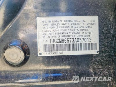 Zdjęcie 12 z 12 samochodu: 2003 HONDA ACCORD EX VIN:1HGCM66573A057013 - miniatura