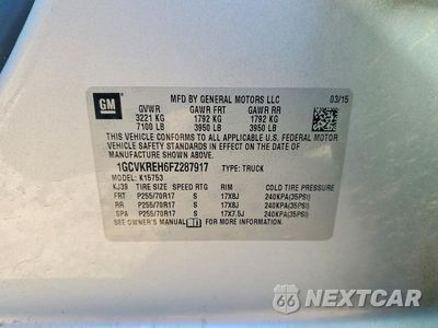 Zdjęcie 12 z 12 samochodu: 2015 CHEVROLET SILVERADO K1500 LT VIN:1GCVKREH6FZ287917 - miniatura