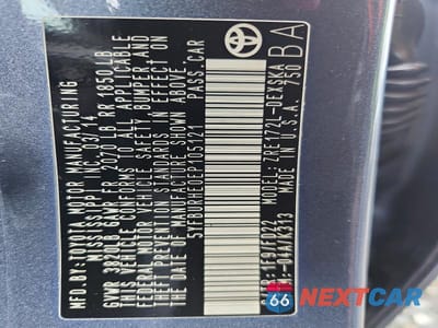 Zdjęcie 13 z 13 samochodu: 2014 TOYOTA COROLLA S PLUS VIN:5YFBURHE0EP105121 - miniatura