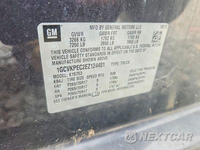 Zdjęcie 12 z 12 samochodu: 2014 CHEVROLET SILVERADO K1500 VIN:1GCVKPEC2EZ124401 - miniatura