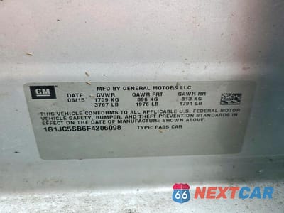 Zdjęcie 12 z 12 samochodu: 2015 CHEVROLET SONIC LT VIN:1G1JC5SB6F4206098 - miniatura