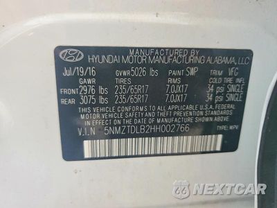 Zdjęcie 13 z 13 samochodu: 2017 HYUNDAI SANTA FE SPORT 2.4L VIN:5NMZTDLB2HH002766 - miniatura
