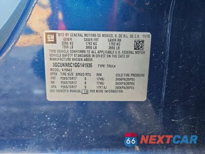 Zdjęcie 12 z 12 samochodu: 2016 CHEVROLET SILVERADO K1500 VIN:3GCUKNEC1GG141936 - miniatura