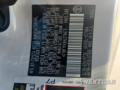 Zdjęcie 12 z 12 samochodu: 2017 TOYOTA CAMRY SE VIN:4T1BF1FK9HU278675 - miniatura
