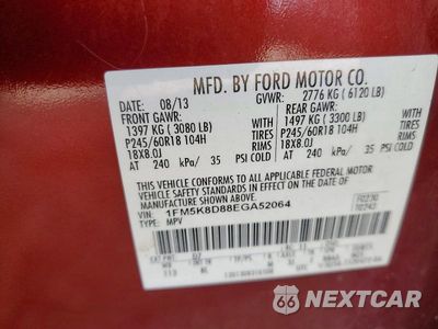 Zdjęcie 13 z 13 samochodu: 2014 FORD EXPLORER XLT VIN:1FM5K8D88EGA52064 - miniatura