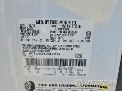 Zdjęcie 12 z 12 samochodu: 2013 FORD F150 SUPERCREW VIN:1FTFW1CF6DKF21474 - miniatura