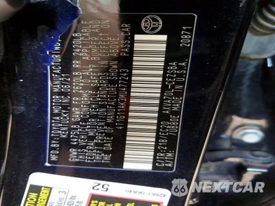Zdjęcie 12 z 12 samochodu: 2021 TOYOTA CAMRY SE NIGHTSHADE VIN:4T1G11AK3MU477243 - miniatura