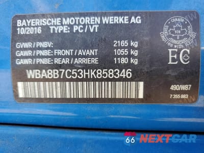 Zdjęcie 12 z 12 samochodu: 2017 BMW 3ER 340 XI VIN:WBA8B7C53HK858346 - miniatura