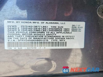 Zdjęcie 13 z 13 samochodu: 2017 ACURA MDX ADVANCE VIN:5FRYD4H8XHB041210 - miniatura