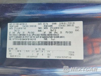 Zdjęcie 12 z 12 samochodu: 2016 FORD F150 SUPER CAB VIN:1FTFX1EG9GFB18315 - miniatura