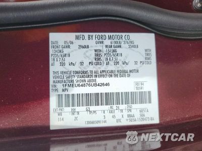 Zdjęcie 13 z 13 samochodu: 2006 FORD EXPLORER EDDIE BAUER VIN:1FMEU64876UB42646 - miniatura