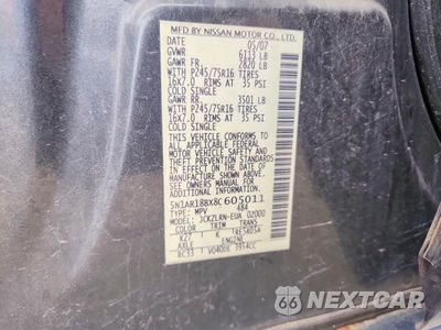 Zdjęcie 13 z 13 samochodu: 2008 NISSAN PATHFINDER S VIN:5N1AR18BX8C605011 - miniatura