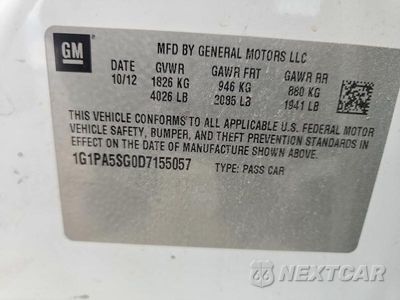 Zdjęcie 14 z 14 samochodu: 2013 CHEVROLET CRUZE LS VIN:1G1PA5SG0D7155057 - miniatura