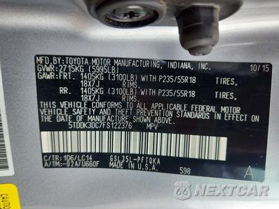 Zdjęcie 14 z 14 samochodu: 2015 TOYOTA SIENNA XLE 7-PASSENGER VIN:5TDDK3DC7FS122376 - miniatura