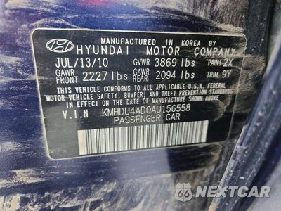Zdjęcie 12 z 12 samochodu: 2010 HYUNDAI ELANTRA GLS VIN:KMHDU4AD0AU156558 - miniatura