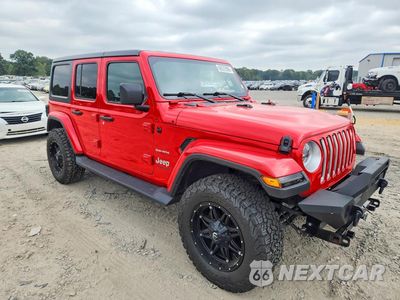 Czwarte zdjęcie samochodu z boku: 2021 JEEP WRANGLER UNLIMITED SAHARA VIN:1C4HJXEN5MW564839 - miniatura
