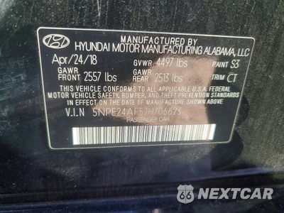 Zdjęcie 12 z 12 samochodu: 2018 HYUNDAI SONATA SE VIN:5NPE24AF5JH706623 - miniatura