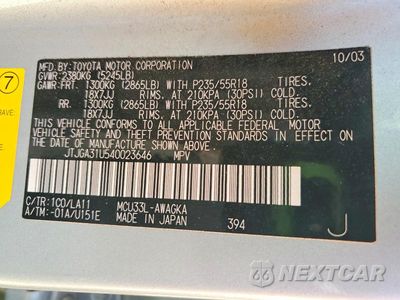 Zdjęcie 13 z 13 samochodu: 2004 LEXUS RX 330 VIN:JTJGA31U540023646 - miniatura