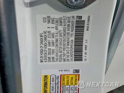 Zdjęcie 12 z 12 samochodu: 2023 HONDA CIVIC SPORT VIN:2HGFE2F53PH512434 - miniatura