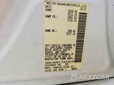 Zdjęcie 12 z 12 samochodu: 2015 NISSAN ALTIMA 2.5 SV VIN:1N4AL3AP6FC592929 - miniatura