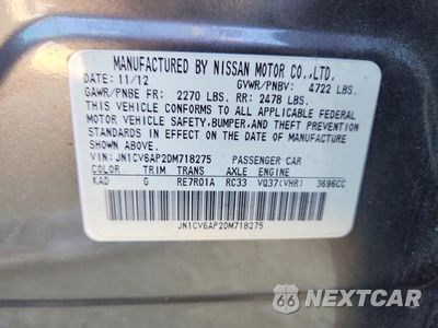 Zdjęcie 12 z 12 samochodu: 2013 INFINITI G37 SEDAN JOURNEY VIN:JN1CV6AP2DM718275 - miniatura