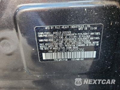 Zdjęcie 12 z 12 samochodu: 2017 SUBARU FORESTER 2.5I PREMIUM VIN:JF2SJAEC2HH505356 - miniatura