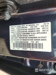 Zdjęcie 14 z 14 samochodu: 2018 HONDA CR-V EXL VIN:7FARW1H80JE032346 - miniatura