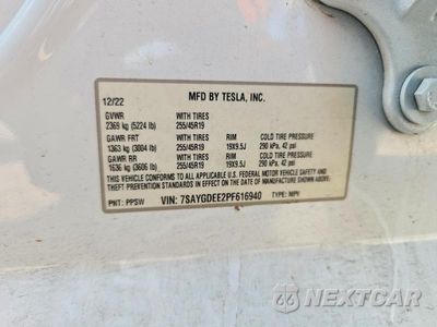 Zdjęcie 12 z 12 samochodu: 2023 TESLA MODEL Y VIN:7SAYGDEE2PF616940 - miniatura