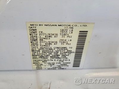 Zdjęcie 13 z 13 samochodu: 2007 NISSAN QUEST 3.5 VIN:5N1BV28U57N126201 - miniatura