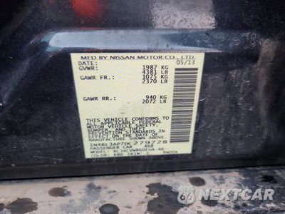 Zdjęcie 12 z 12 samochodu: 2013 NISSAN ALTIMA 3.5 S VIN:1N4BL3AP7DC279728 - miniatura