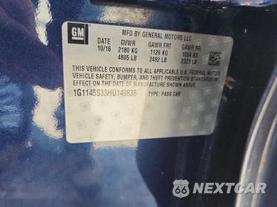 Zdjęcie 12 z 12 samochodu: 2017 CHEVROLET IMPALA PREMIER VIN:1G1145S33HU149836 - miniatura