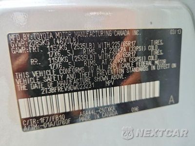 Zdjęcie 12 z 12 samochodu: 2013 TOYOTA RAV4 LE VIN:2T3BFREV9DW023231 - miniatura