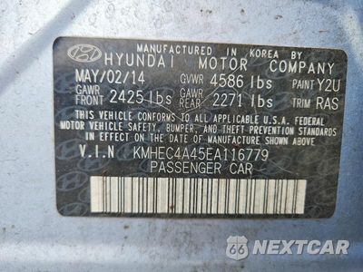 Zdjęcie 12 z 12 samochodu: 2014 HYUNDAI SONATA HYBRID VIN:KMHEC4A45EA116779 - miniatura
