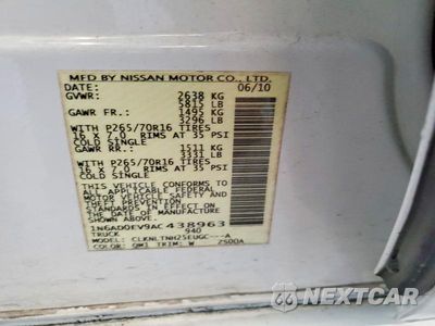 Zdjęcie 12 z 12 samochodu: 2010 NISSAN FRONTIER SE V6 VIN:1N6AD0EV9AC438963 - miniatura