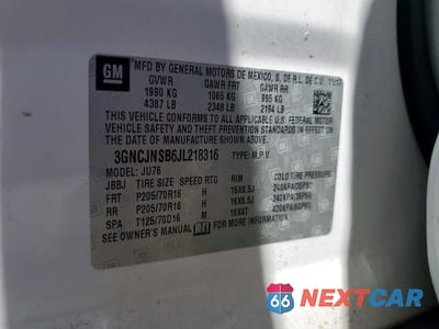 Zdjęcie 13 z 13 samochodu: 2018 CHEVROLET TRAX LS VIN:3GNCJNSB6JL218316 - miniatura