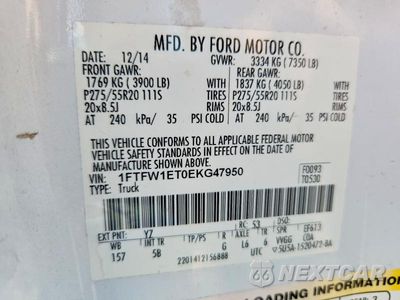 Zdjęcie 12 z 12 samochodu: 2014 FORD F150 SUPERCREW VIN:1FTFW1ET0EKG47950 - miniatura