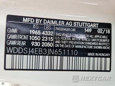 Zdjęcie 12 z 12 samochodu: 2018 MERCEDES-BENZ CLA 250 VIN:WDDSJ4EB3JN651110 - miniatura