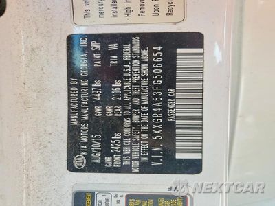 Zdjęcie 12 z 12 samochodu: 2015 KIA OPTIMA SX VIN:5XXGR4A63FG506654 - miniatura