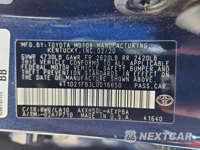 Zdjęcie 12 z 12 samochodu: 2020 TOYOTA AVALON LIMITED VIN:4T1D21FB3LU016650 - miniatura