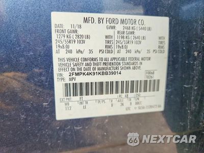 Zdjęcie 13 z 13 samochodu: 2019 FORD EDGE TITANIUM VIN:2FMPK4K91KBB39014 - miniatura